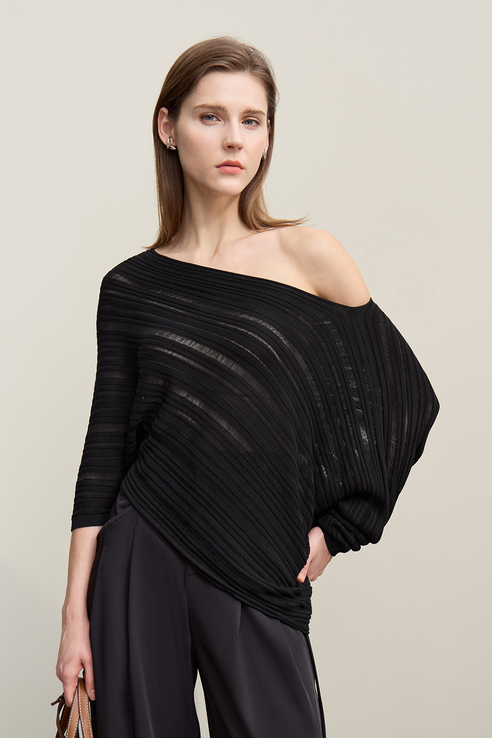 Hollow Stripe Knit Sweater