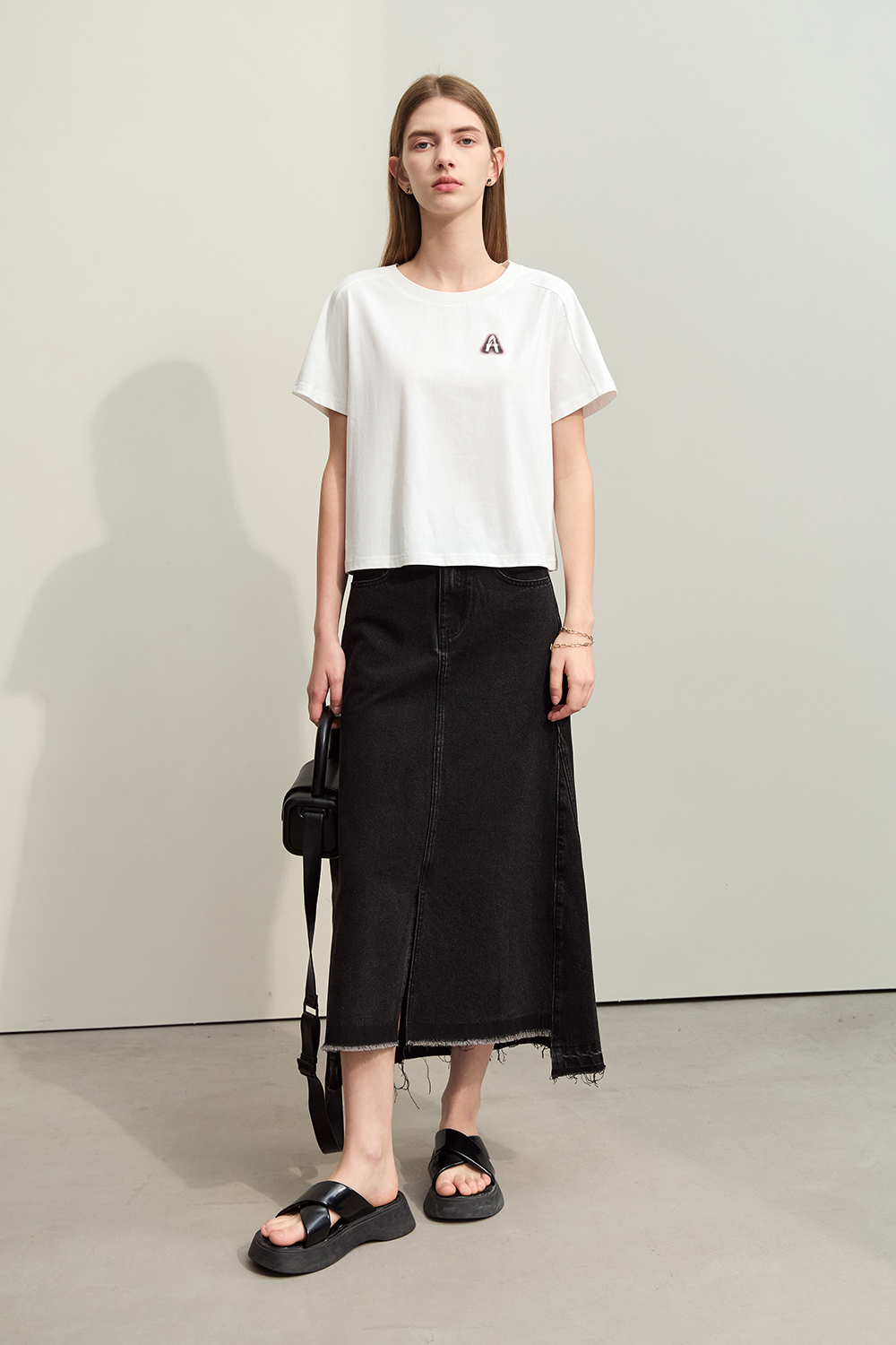 Letter Print Cotton T-shirt