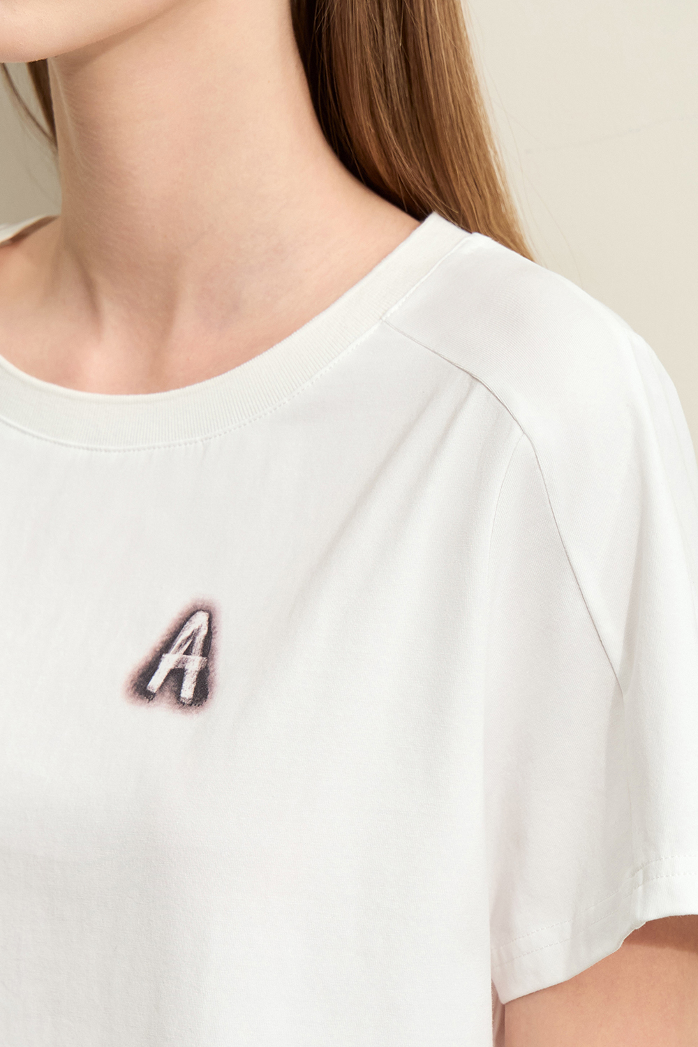 Letter Print Cotton T-shirt