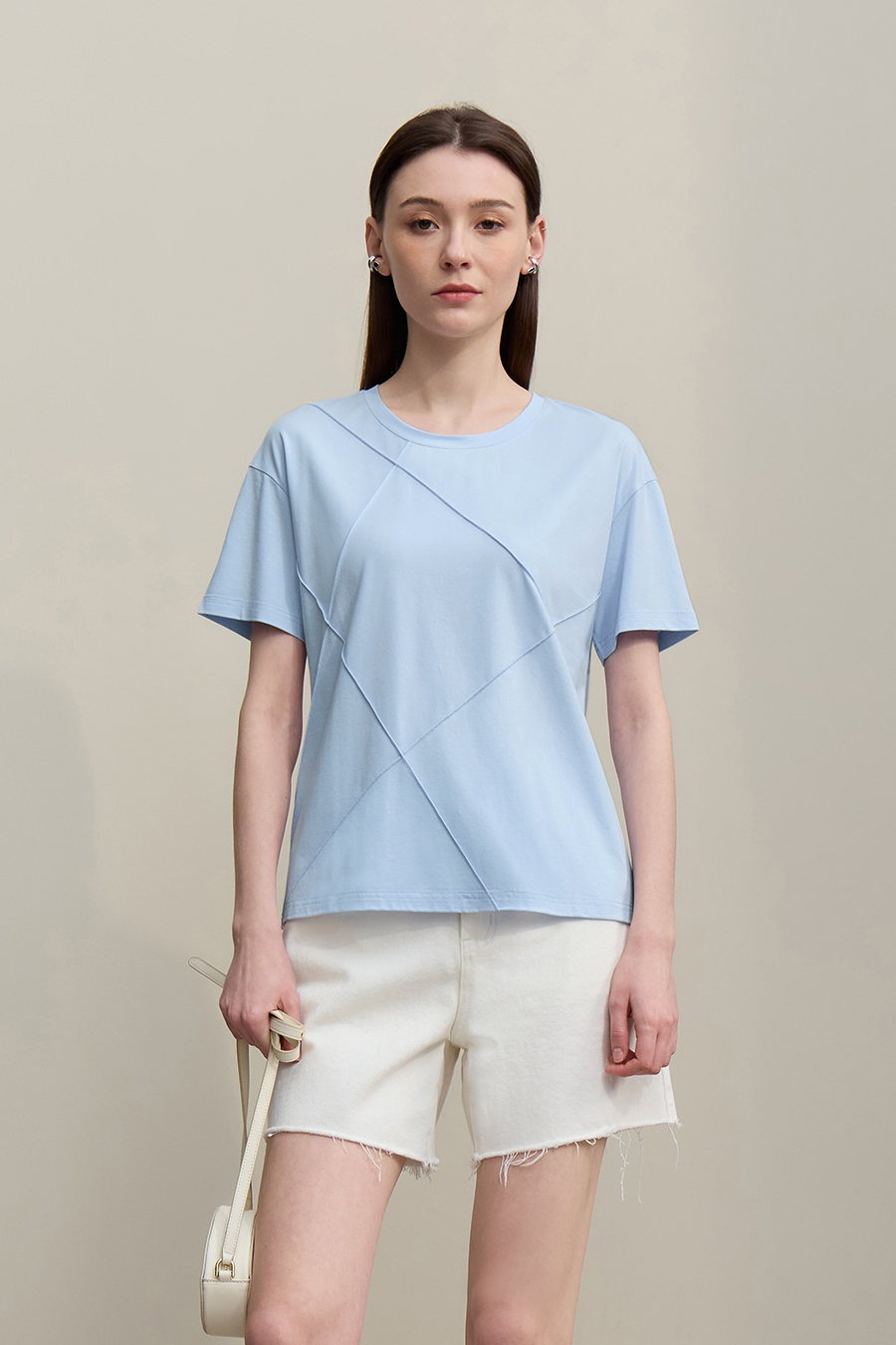 Pin Tuck Panel T-shirt