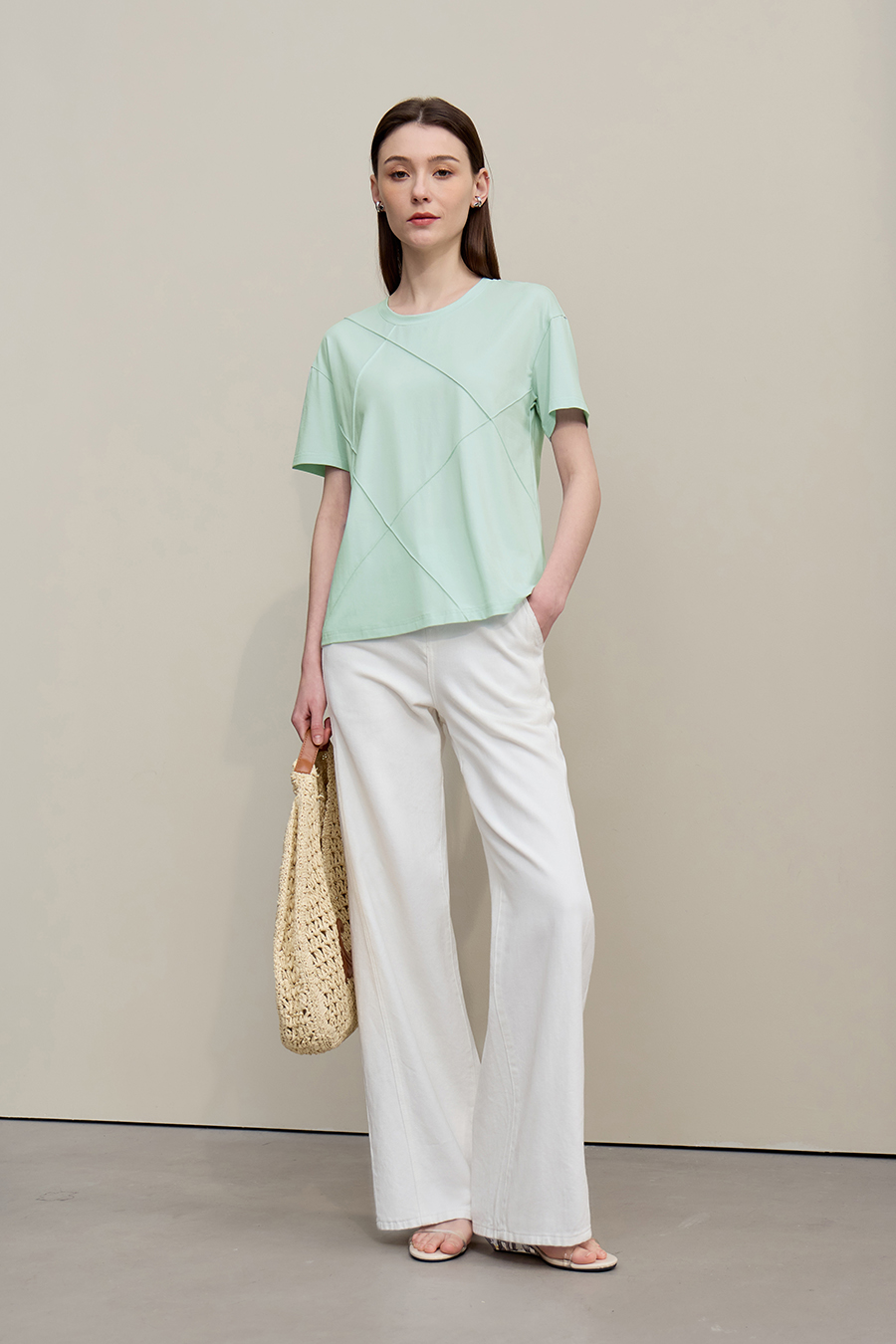 Pin Tuck Panel T-shirt