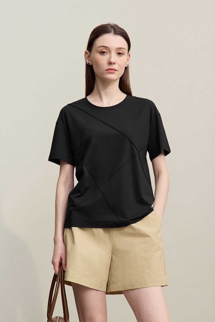 Pin Tuck Panel T-shirt