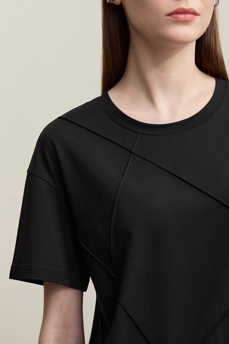 Pin Tuck Panel T-shirt