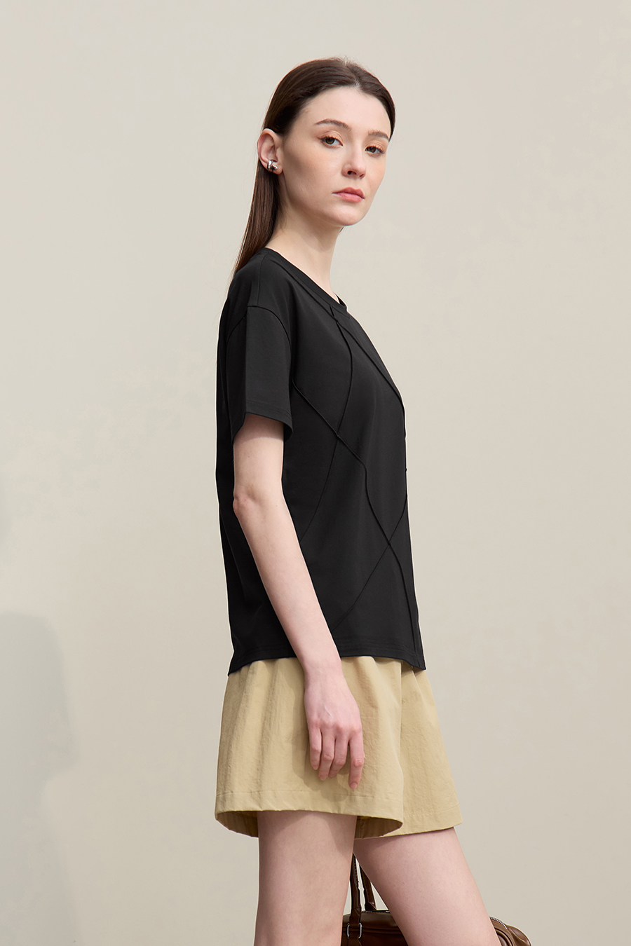 Pin Tuck Panel T-shirt