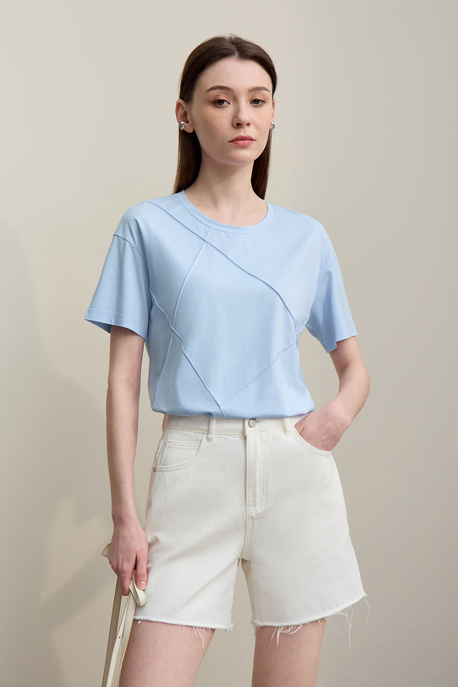 Pin Tuck Panel T-shirt