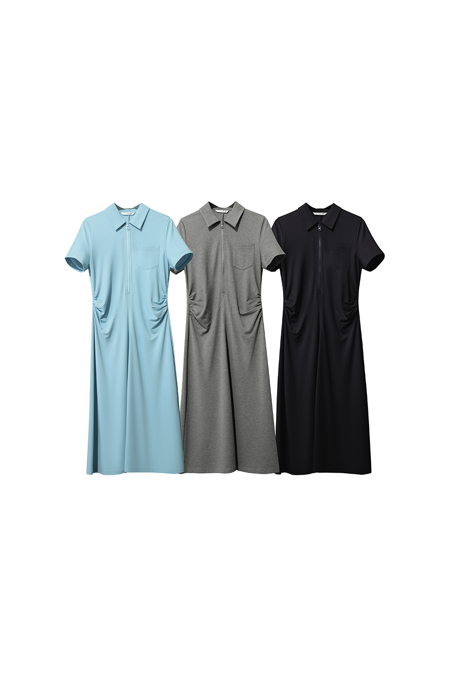 Collared Fitted Waist Dress|AMII