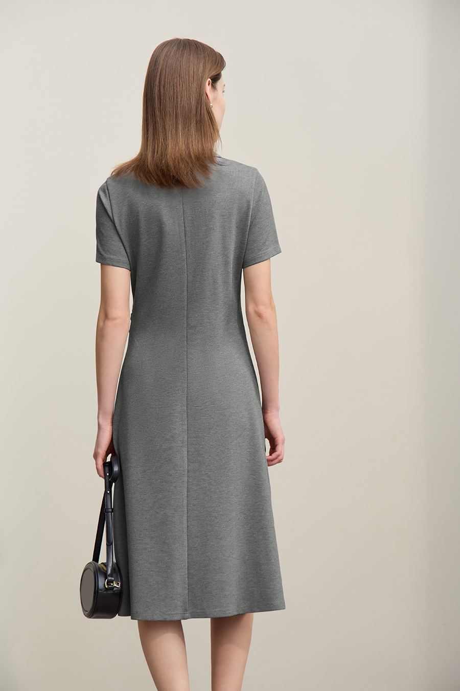 Collared Fitted Waist Dress|AMII