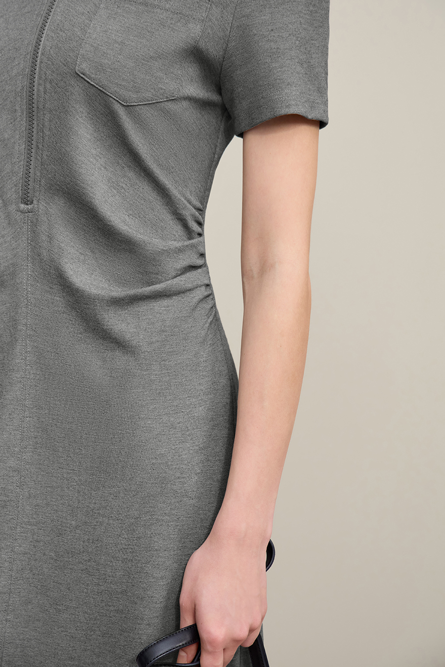 Collared Fitted Waist Dress|AMII