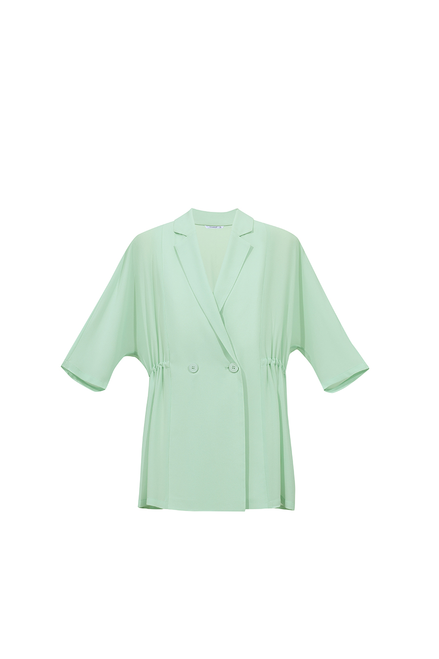 Lapel Collar Chiffon Blazer