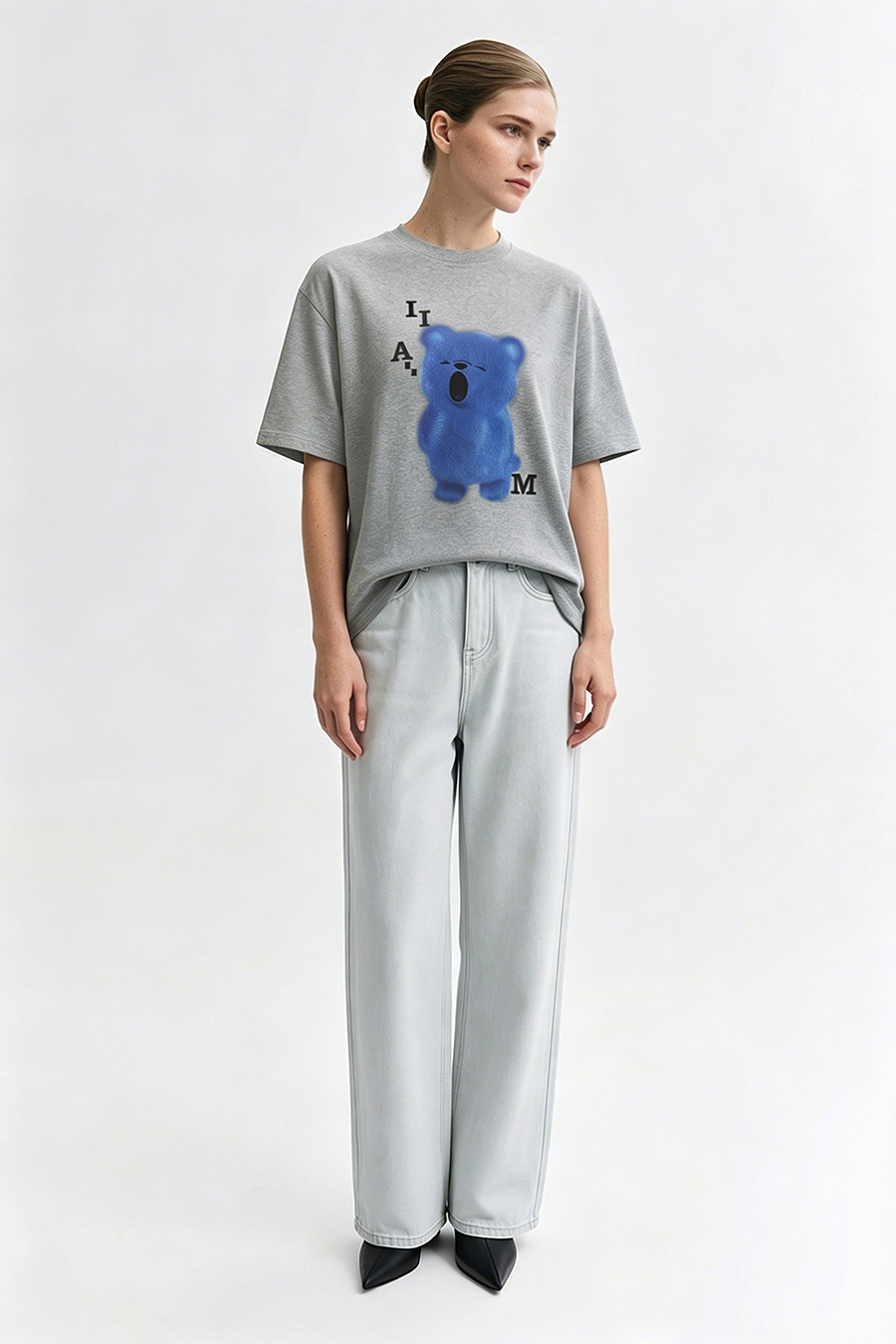 Bear Print Short Sleeve T-shirt|AMII