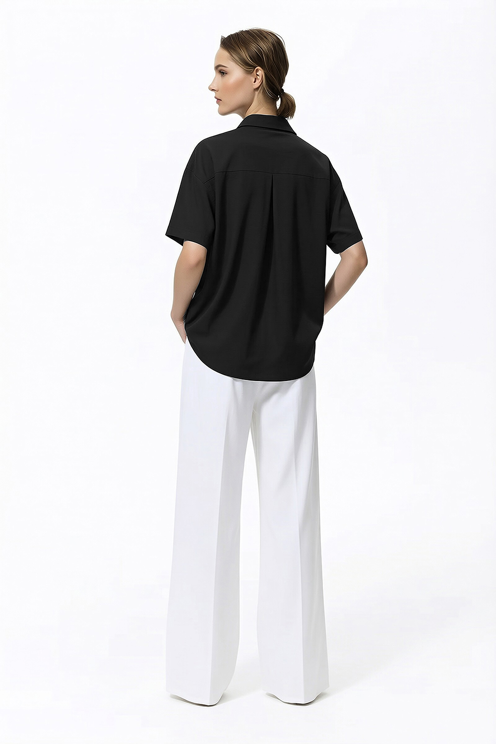 Beaded Floral Lapel Shirt|AMII