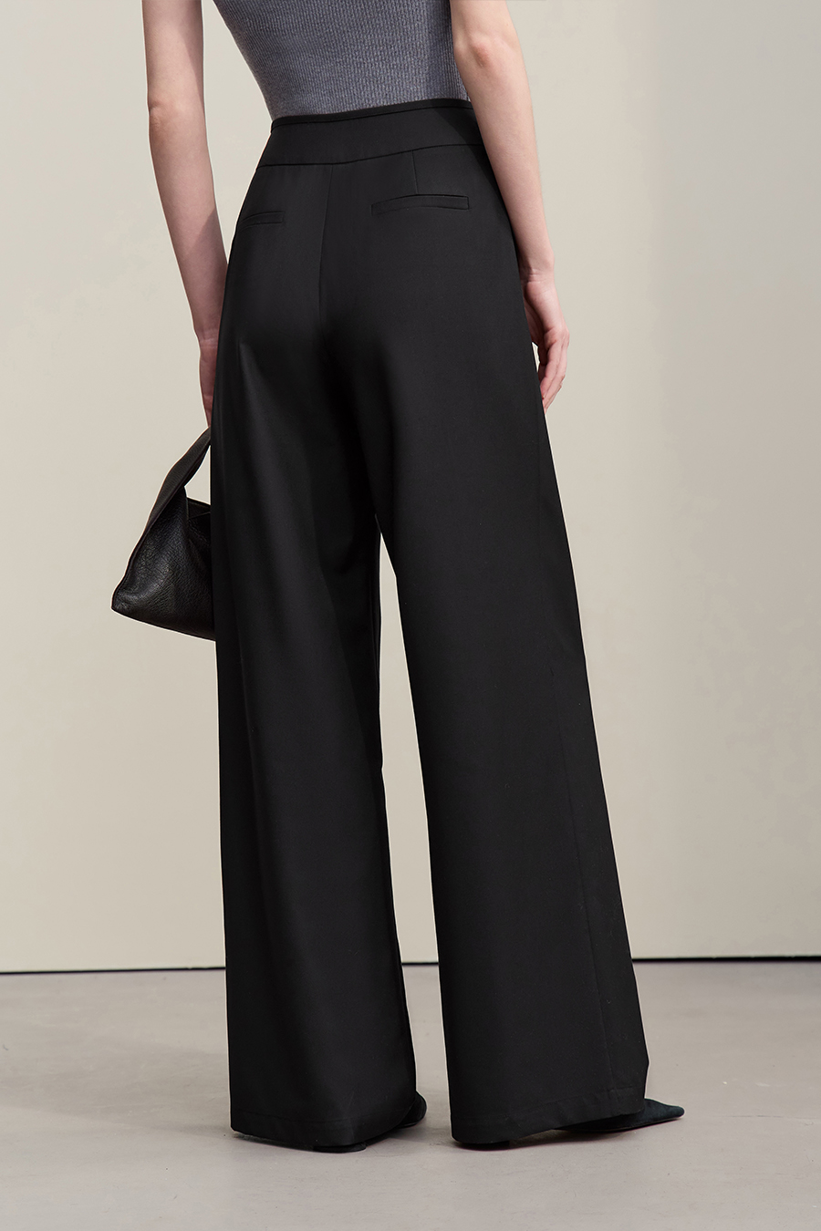 Gathered Wide-leg Casual Pants|AMII