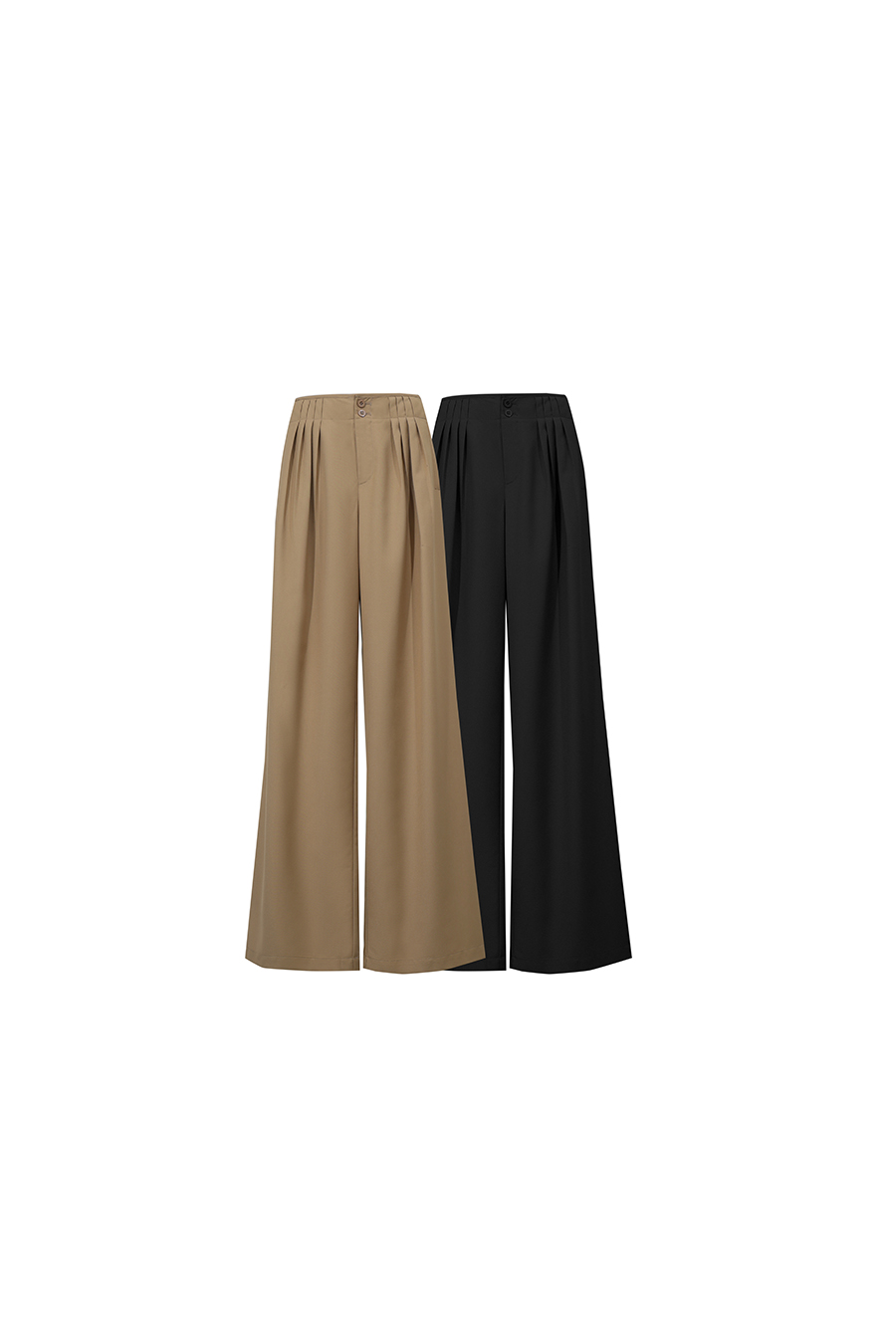 Gathered Wide-leg Casual Pants|AMII