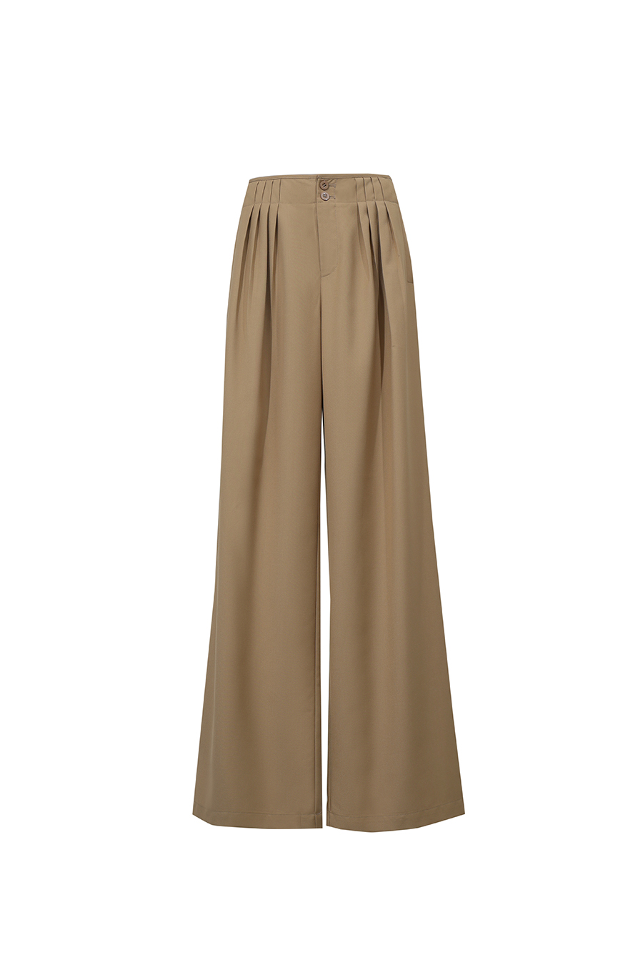 Gathered Wide-leg Casual Pants|AMII