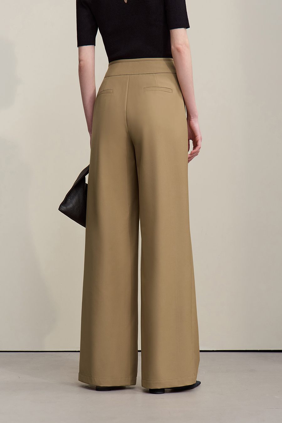 Gathered Wide-leg Casual Pants|AMII