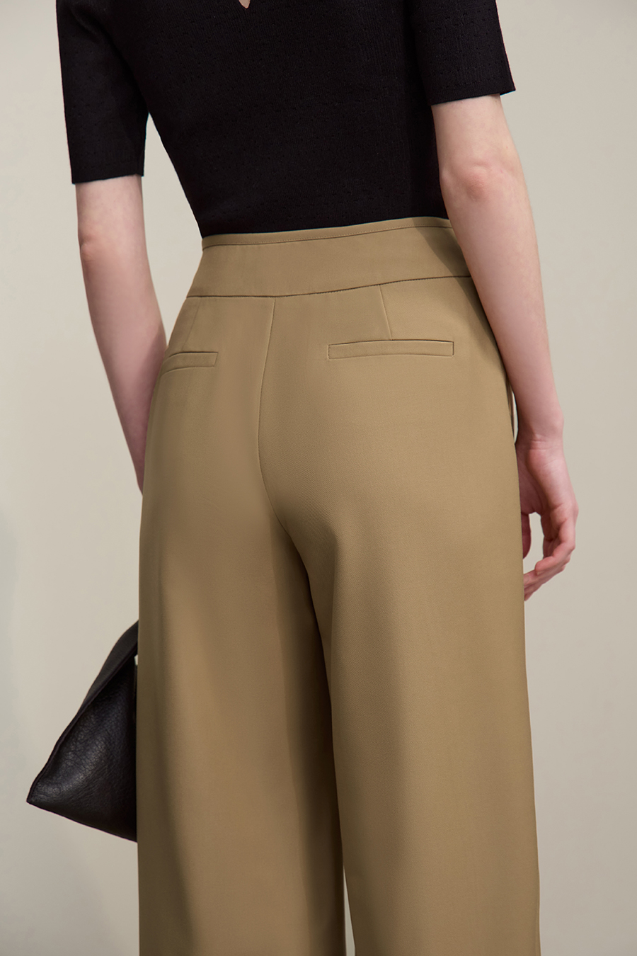 Gathered Wide-leg Casual Pants|AMII