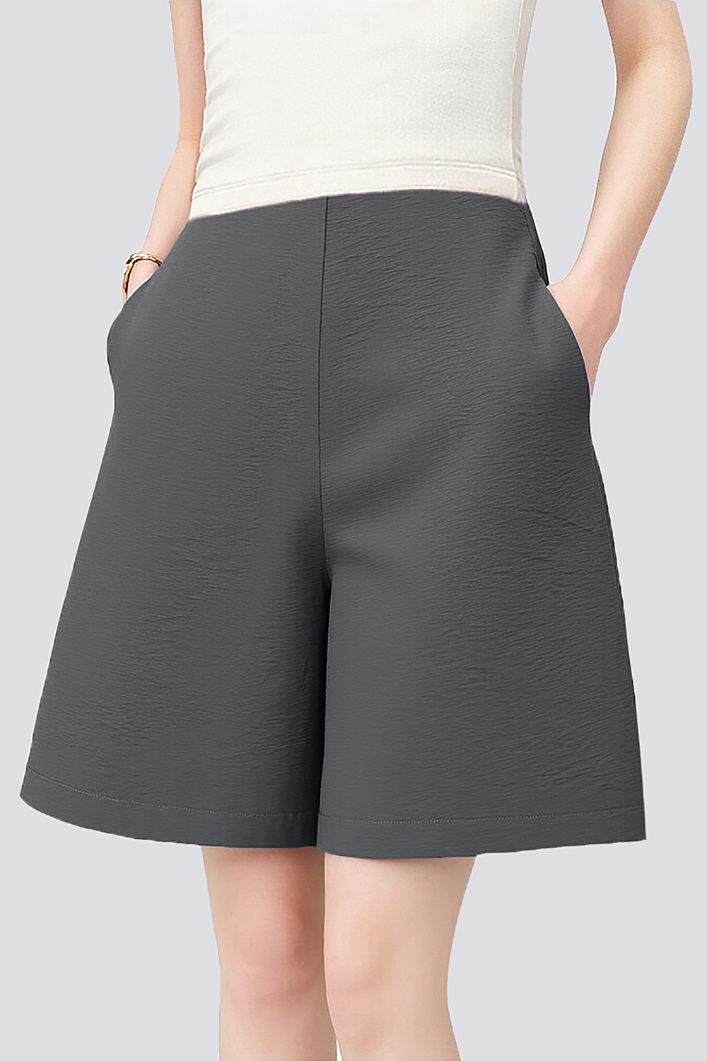 Crinkled Tie Casual Shorts|AMII