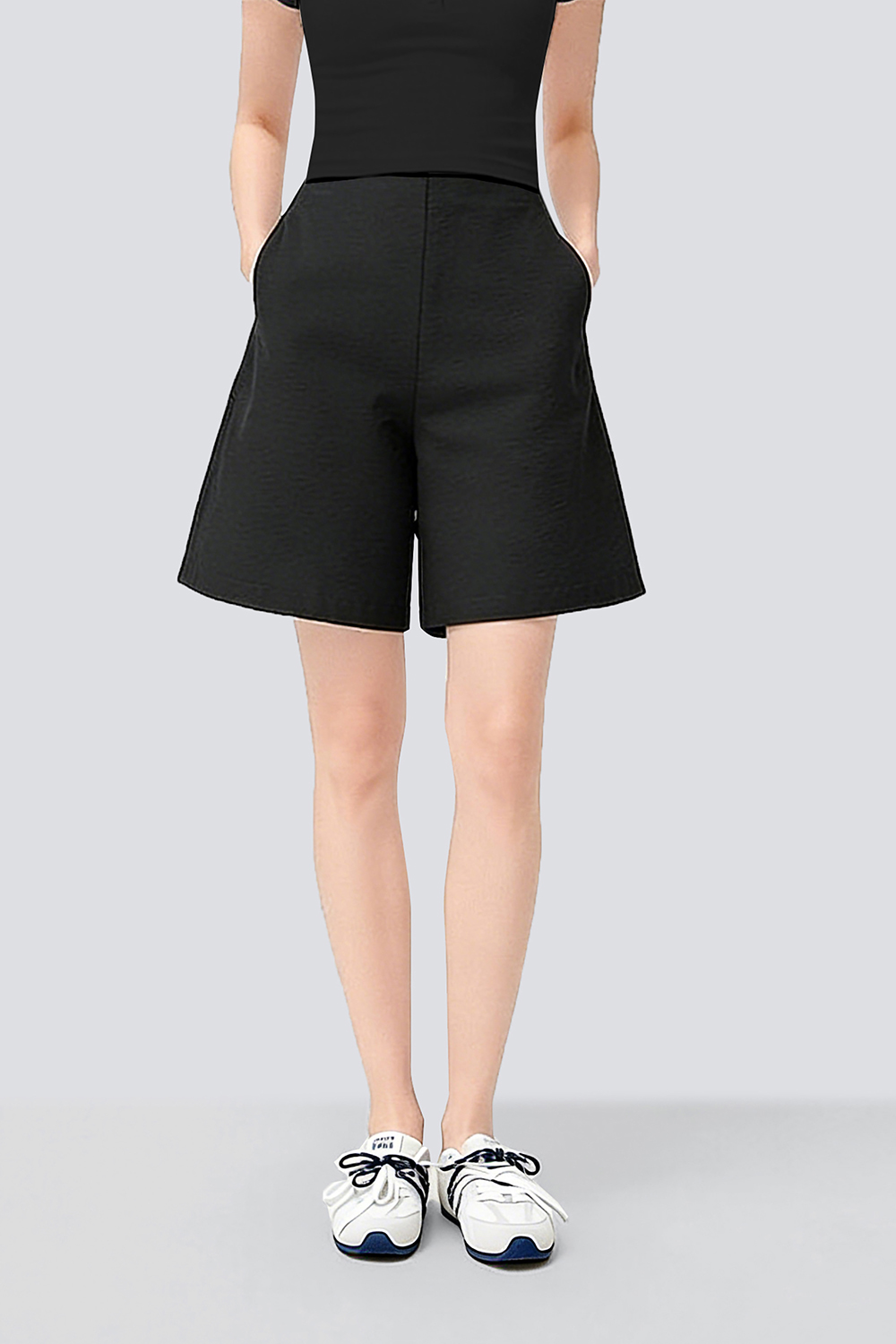 Crinkled Tie Casual Shorts|AMII