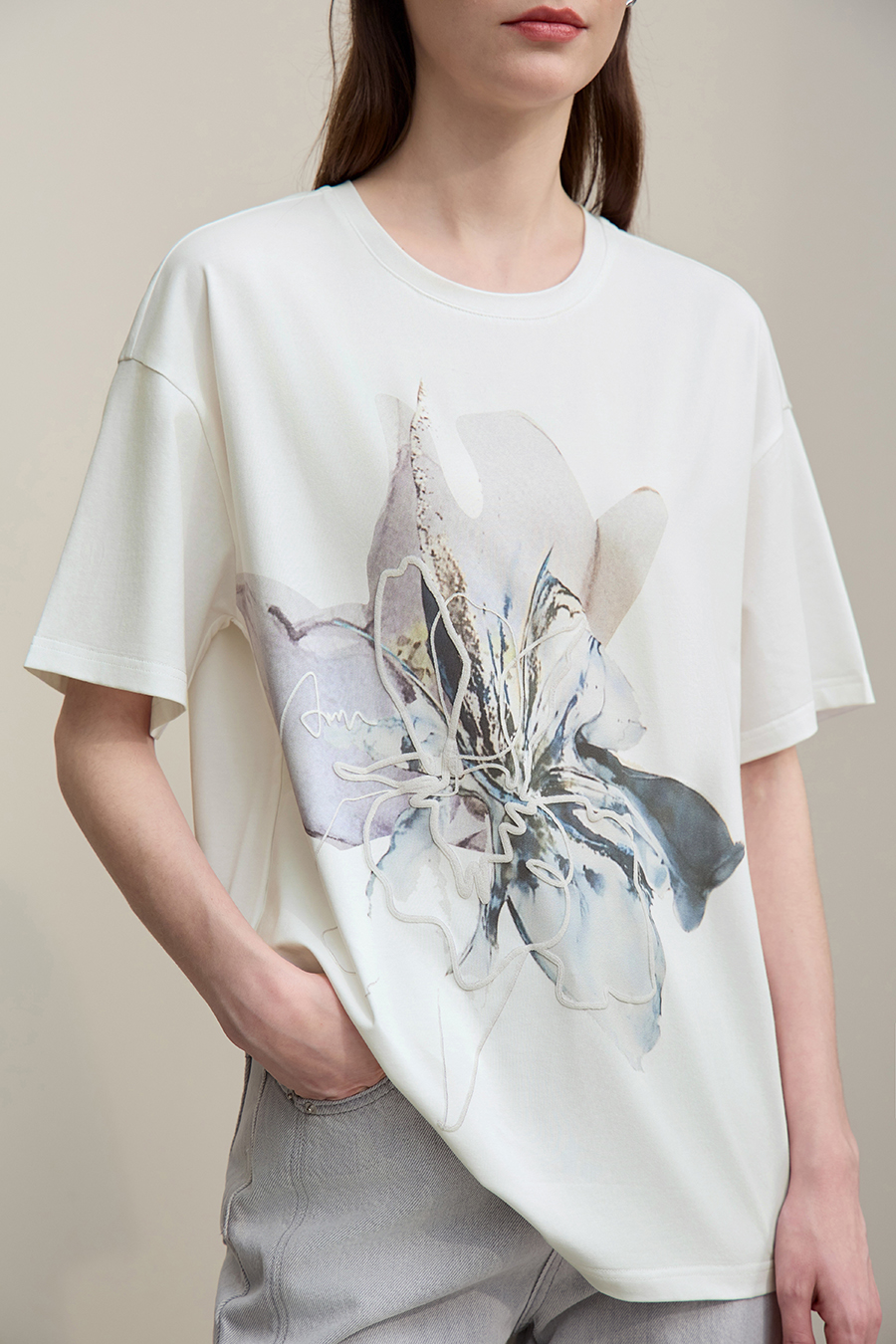 Direct Injection Foam Print T-Shirt|AMII