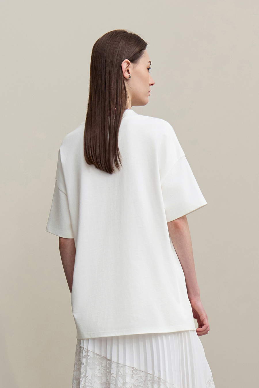 Beaded Flower Applique T-shirt