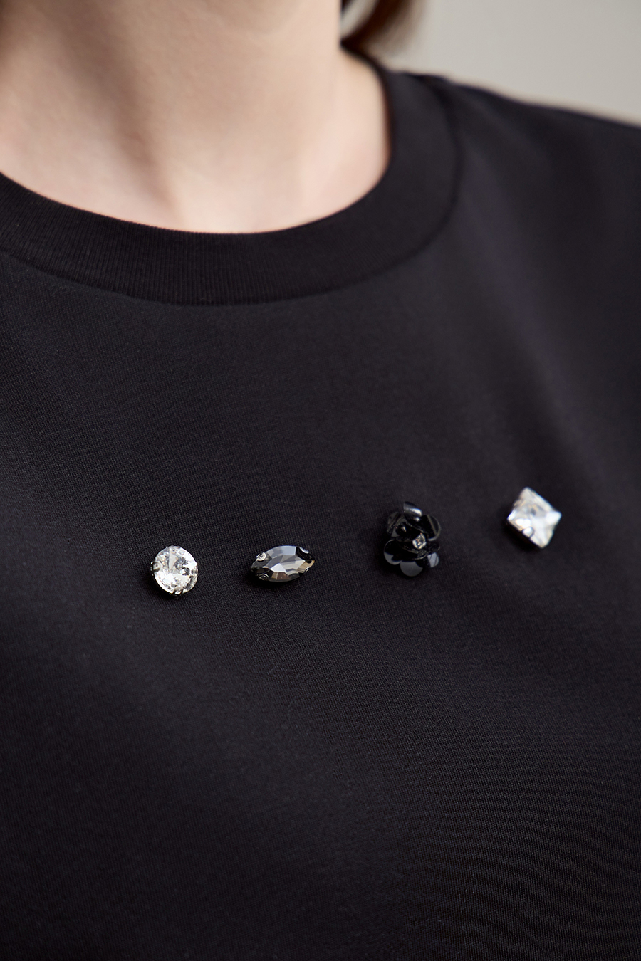 Handmade Rhinestone Short-sleeve T-shirt