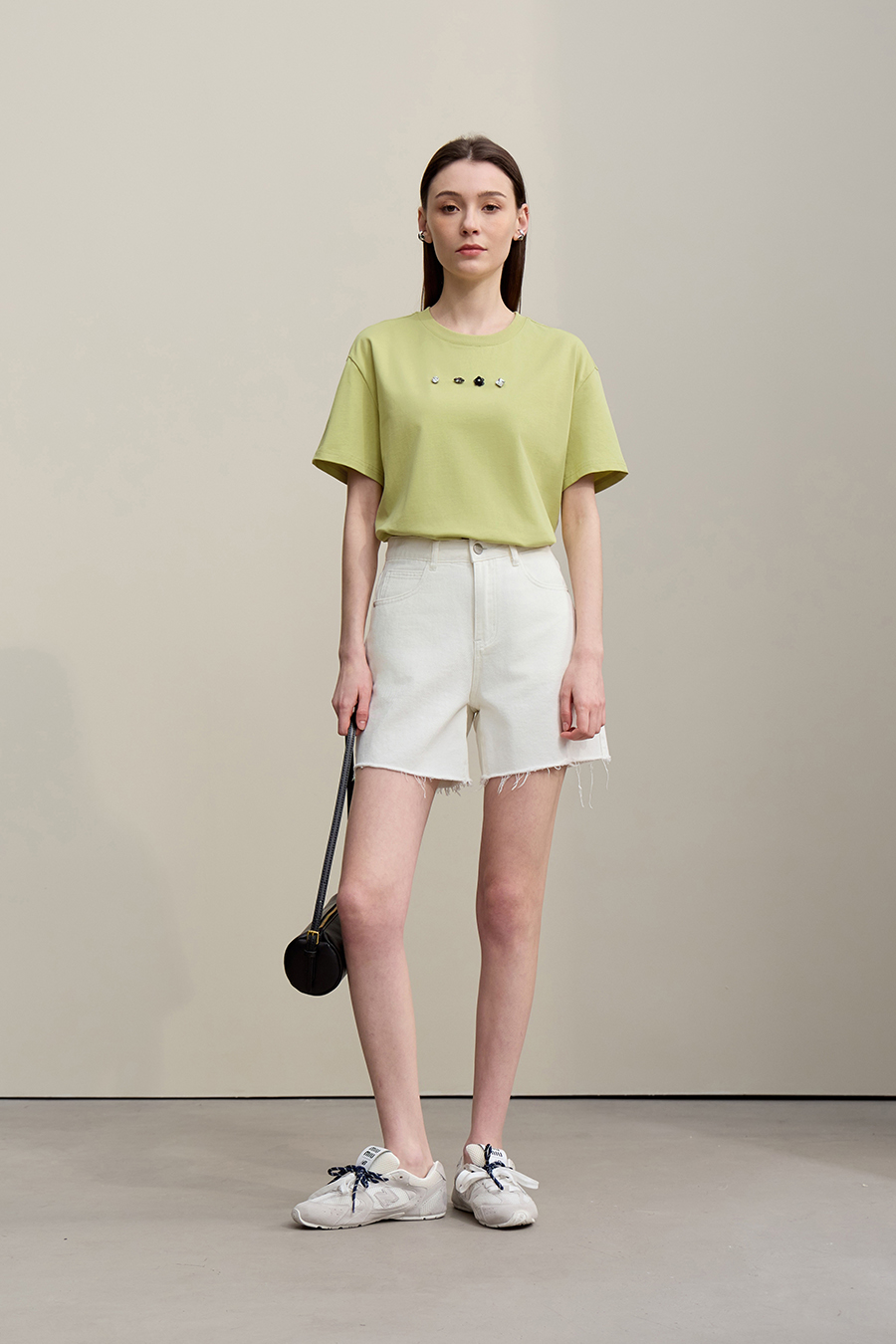 Handmade Rhinestone Short-sleeve T-shirt