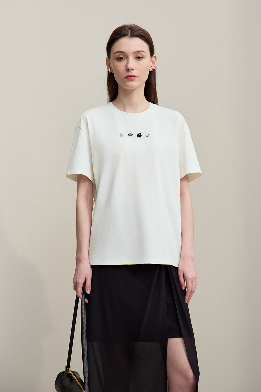 Handmade Rhinestone Short-sleeve T-shirt