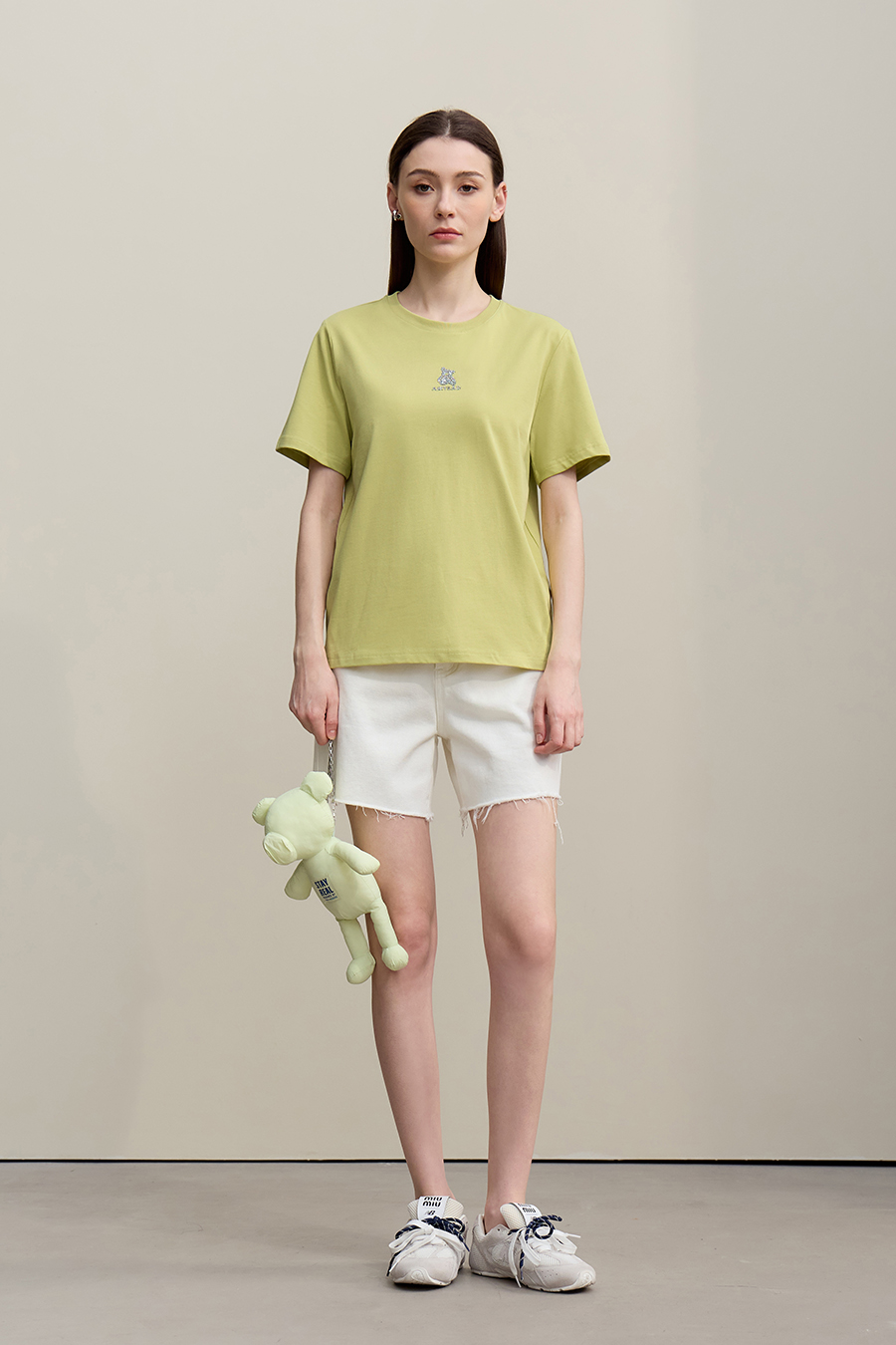 3D Hot-fix Rhinestone Cotton T-shirt