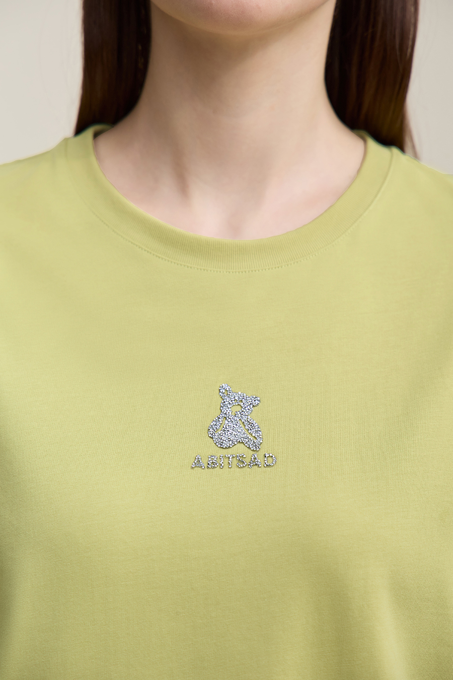 3D Hot-fix Rhinestone Cotton T-shirt