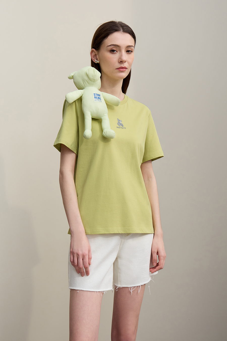 3D Hot-fix Rhinestone Cotton T-shirt