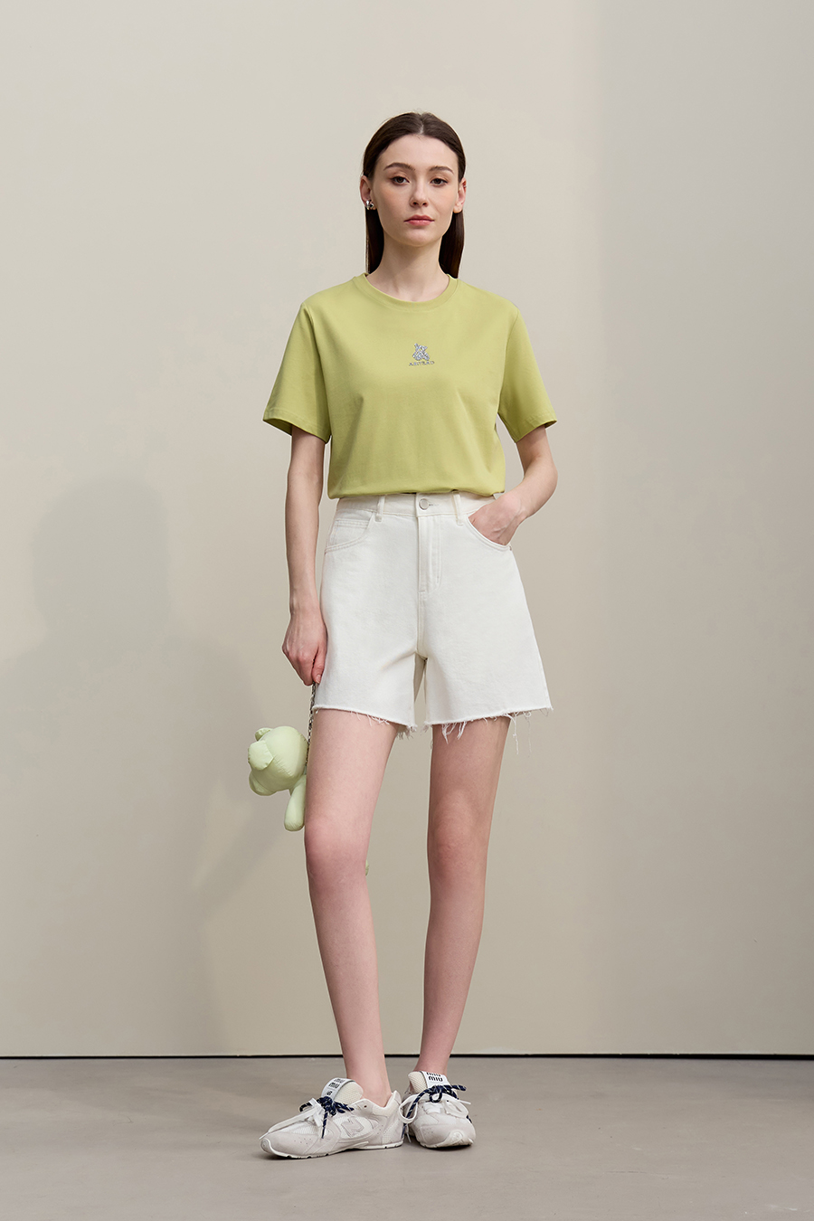 3D Hot-fix Rhinestone Cotton T-shirt