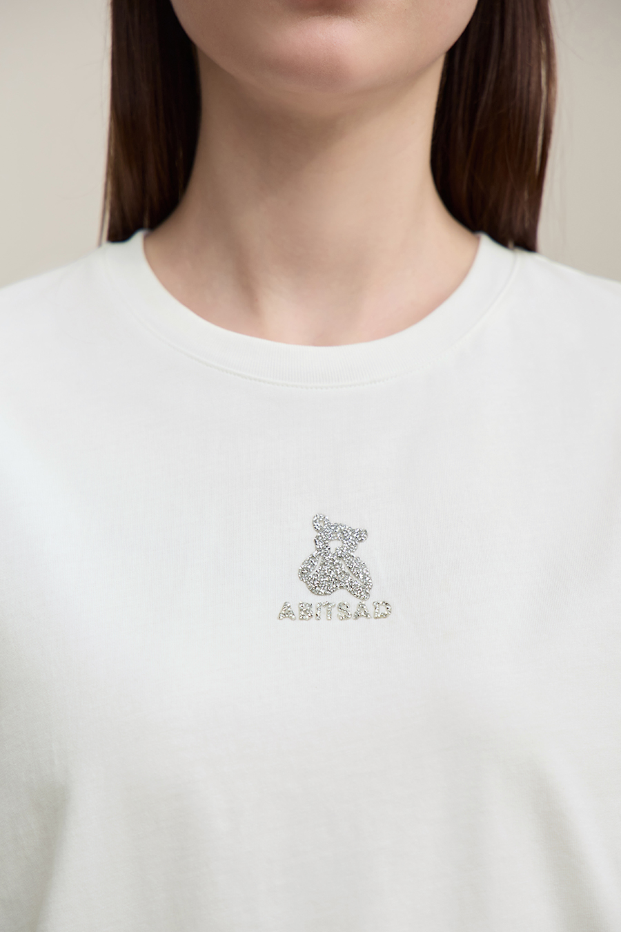 3D Hot-fix Rhinestone Cotton T-shirt