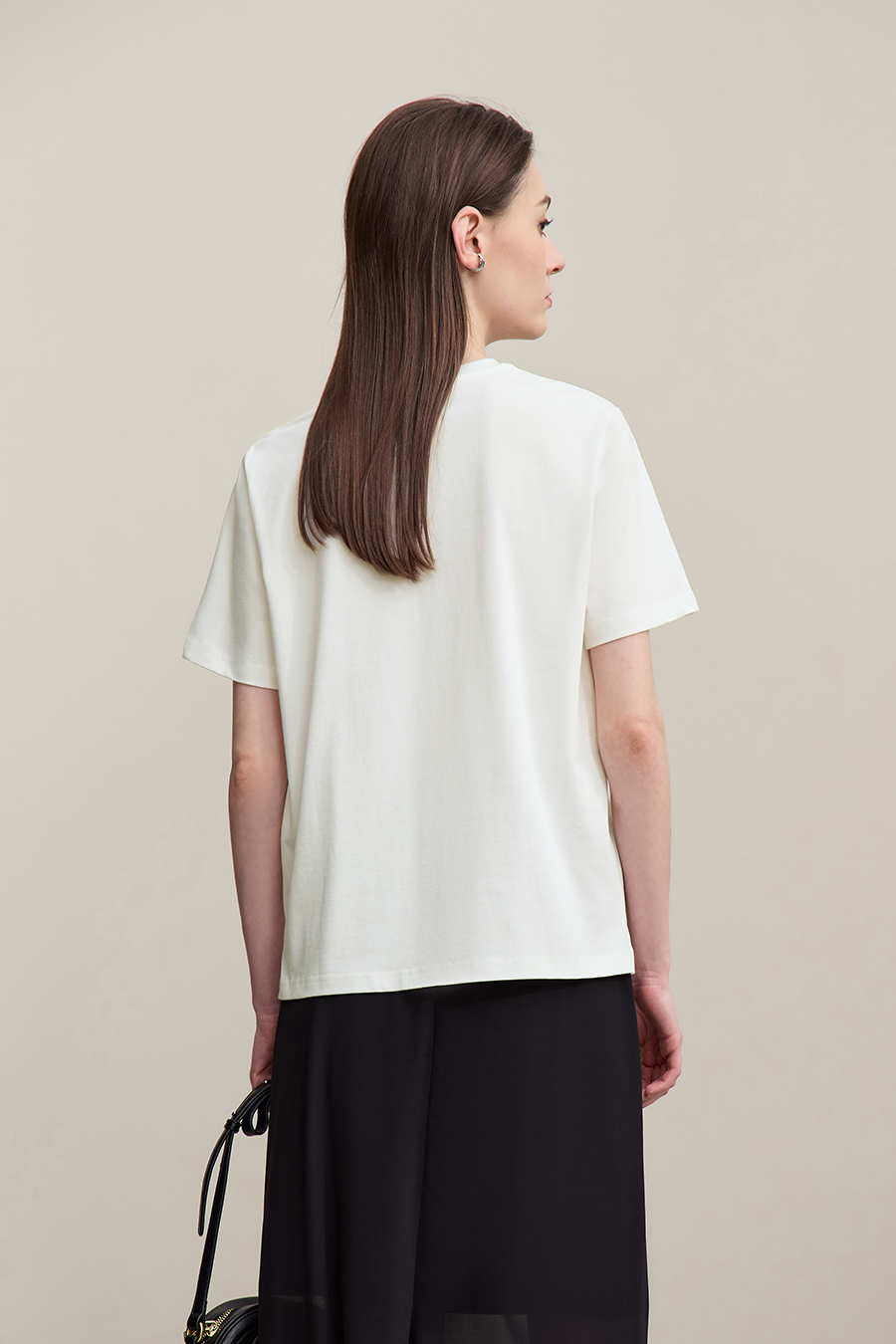 3D Hot-fix Rhinestone Cotton T-shirt