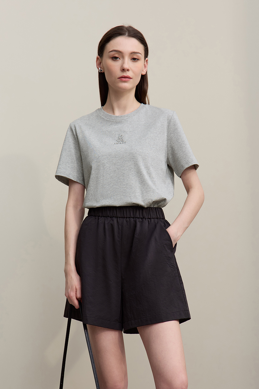 3D Hot-fix Rhinestone Cotton T-shirt