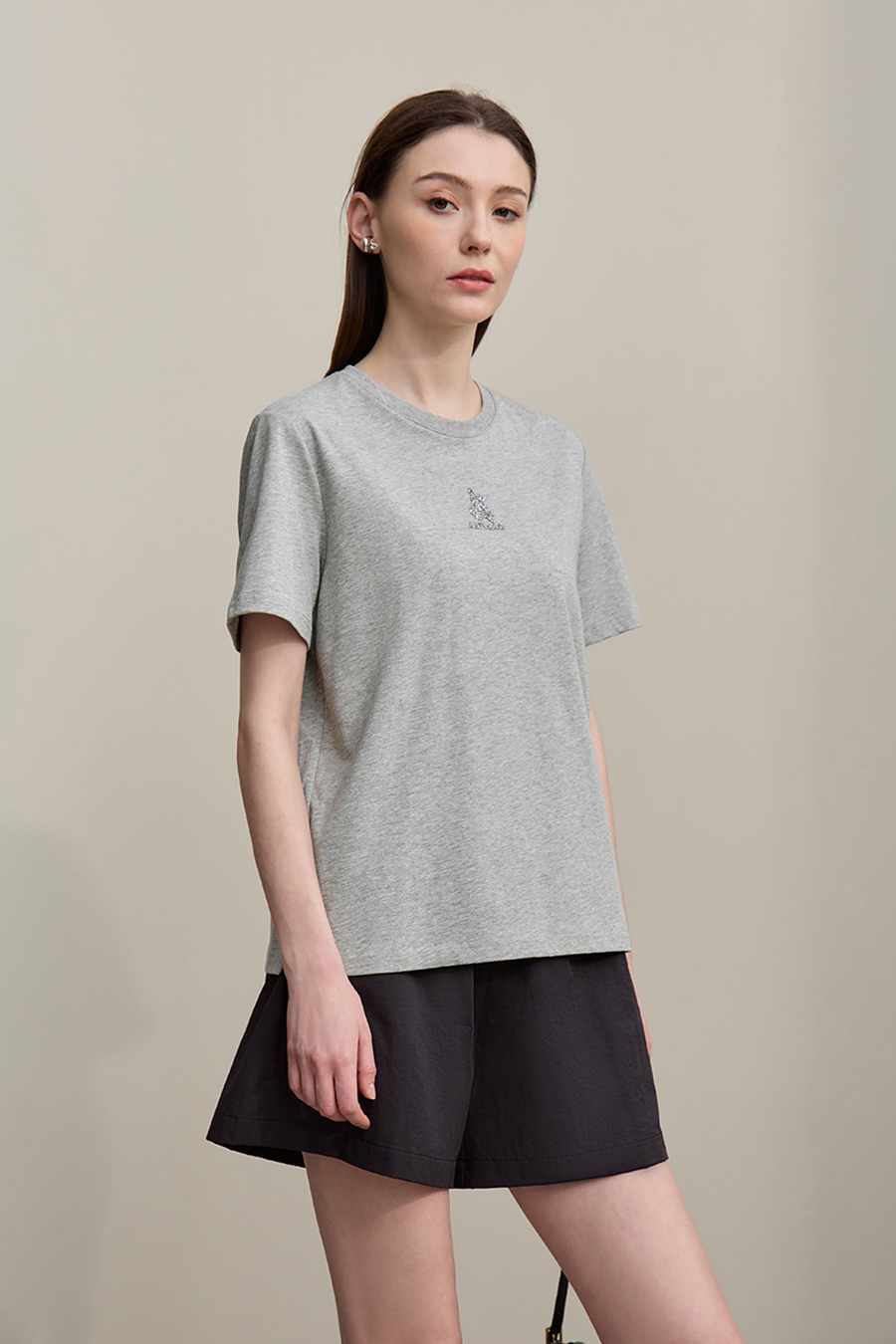 3D Hot-fix Rhinestone Cotton T-shirt