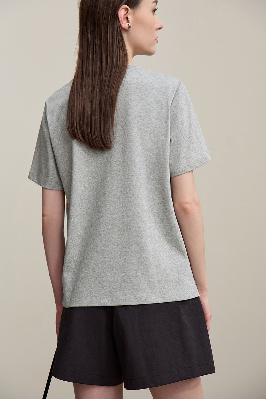 3D Hot-fix Rhinestone Cotton T-shirt