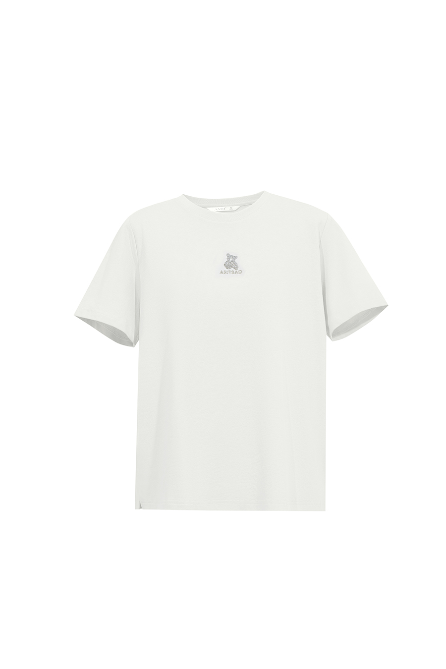 3D Hot-fix Rhinestone Cotton T-shirt