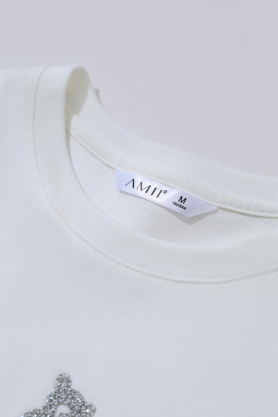 3D Hot-fix Rhinestone Cotton T-shirt