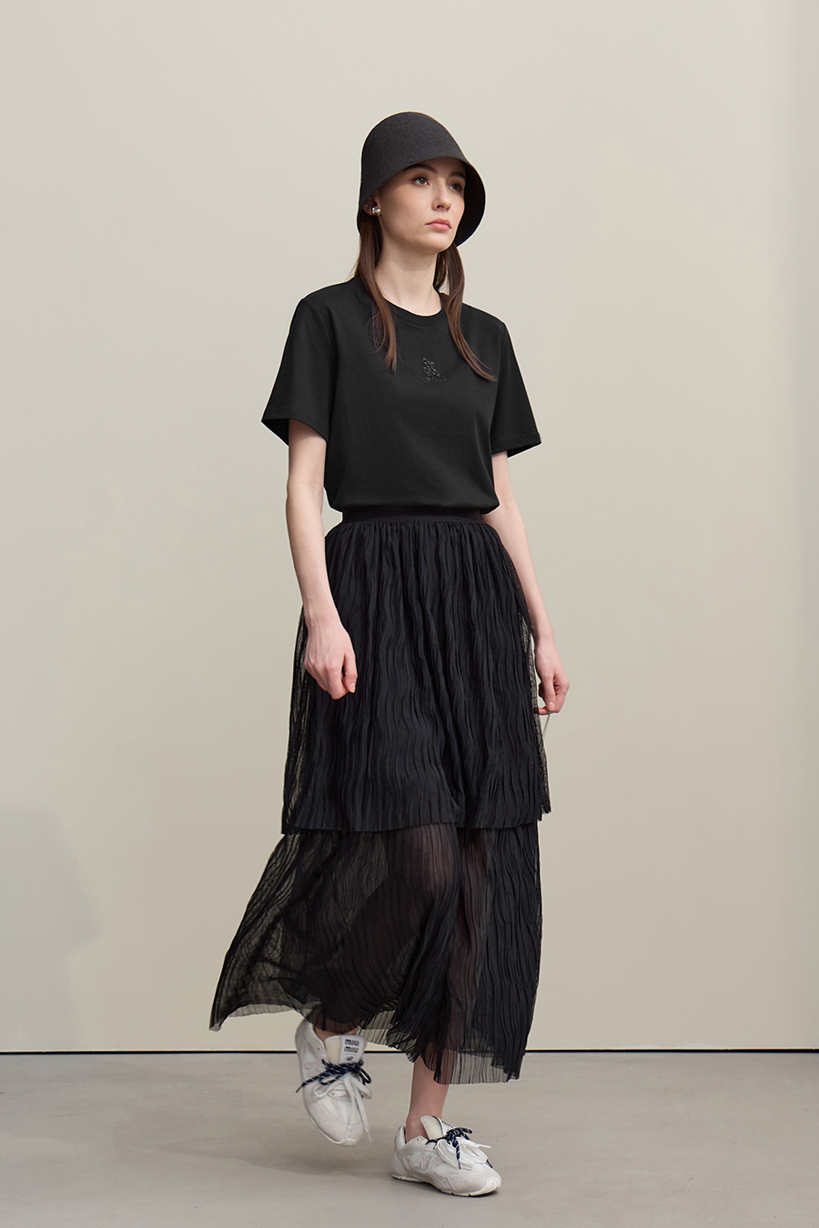 3D Hot-fix Rhinestone Cotton T-shirt