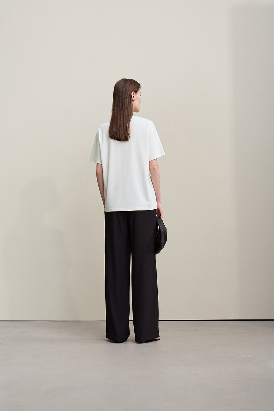 Letter Embroidered Pure Cotton T-shirt|AMII