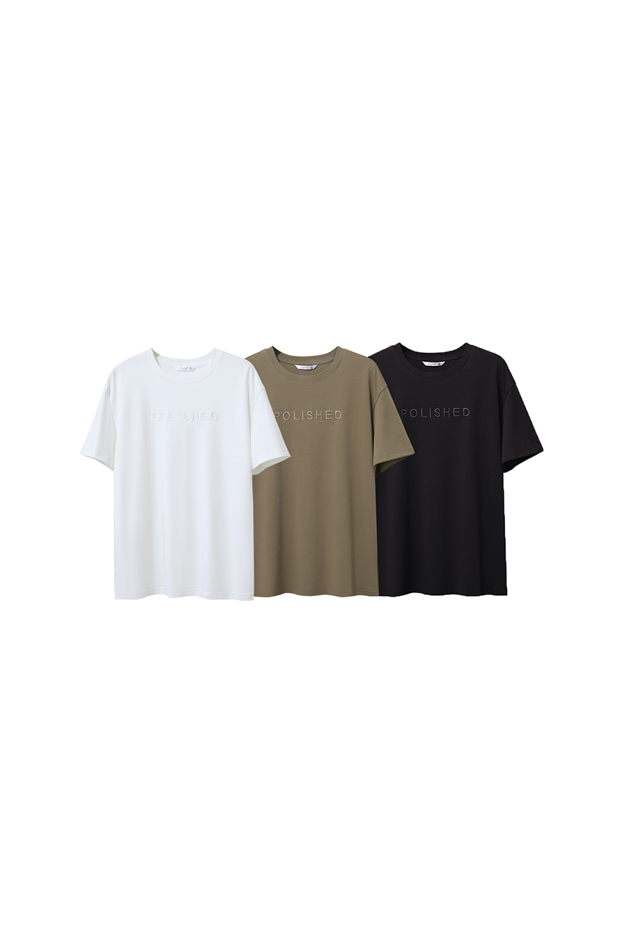 Letter Embroidered Pure Cotton T-shirt|AMII
