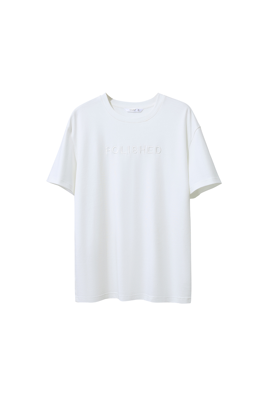 Letter Embroidered Pure Cotton T-shirt|AMII