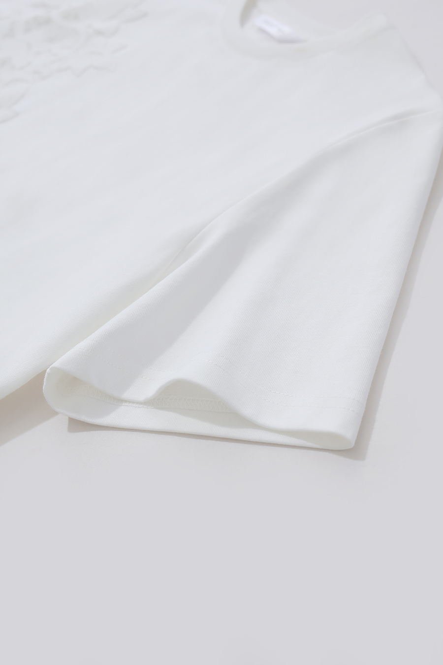 Lace Spliced Asymmetric T-Shirt