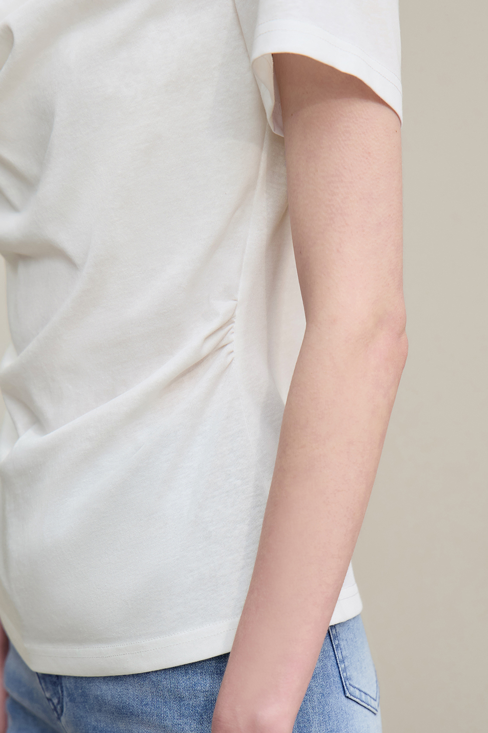 Lace Spliced Cowl Neck T-Shirt|AMII