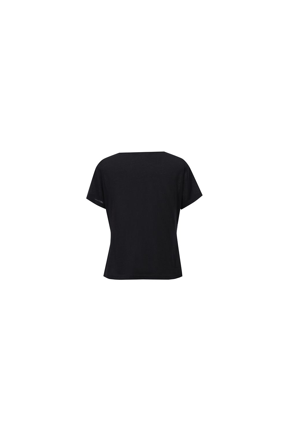 Lace Spliced Cowl Neck T-Shirt|AMII