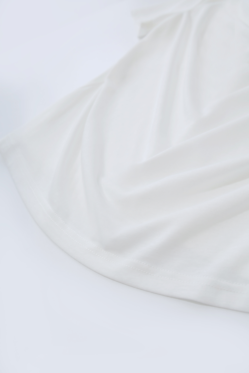 Lace Spliced Cowl Neck T-Shirt|AMII