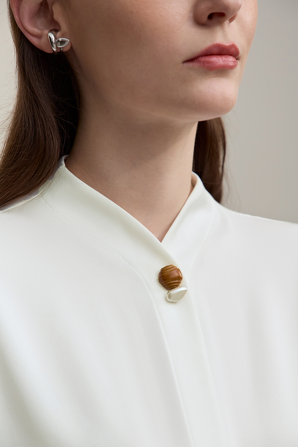 Scarf Neck Raglan Chiffon Top