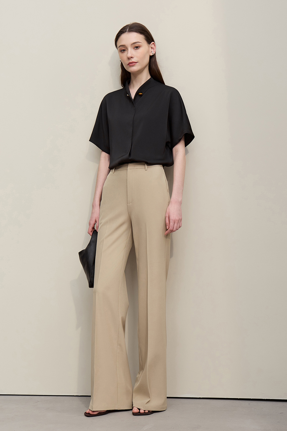 Scarf Neck Raglan Chiffon Top