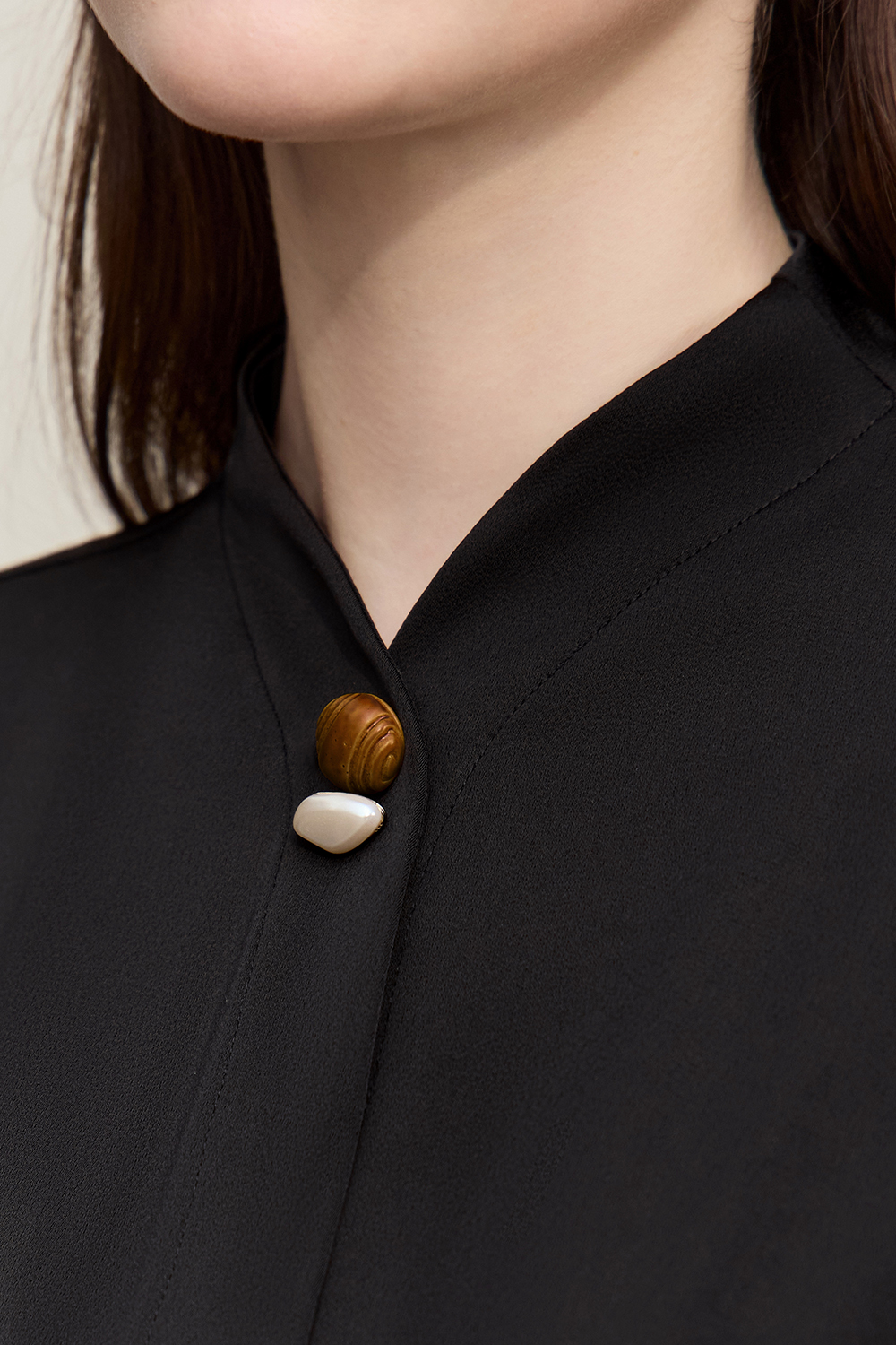 Scarf Neck Raglan Chiffon Top