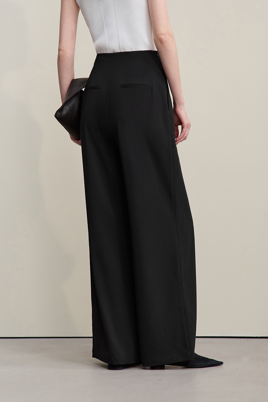 Toothpick pleat casual long pants|AMII